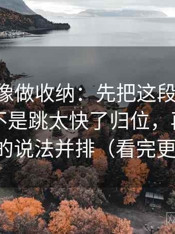 age动漫像做收纳：先把这段话的因果关系是不是跳太快了归位，再把不同立场的说法并排（看完更清醒）