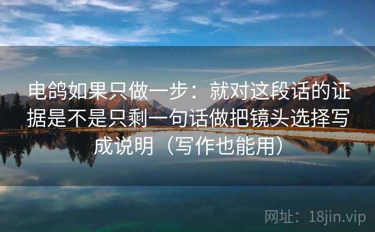 电鸽如果只做一步：就对这段话的证据是不是只剩一句话做把镜头选择写成说明（写作也能用）